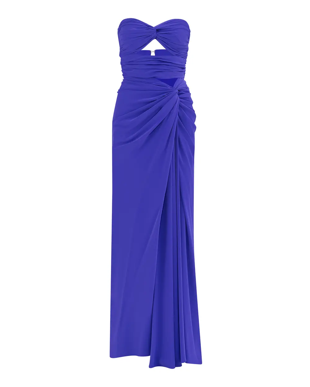 Strapless Evening Dress with Window Detail Shirred