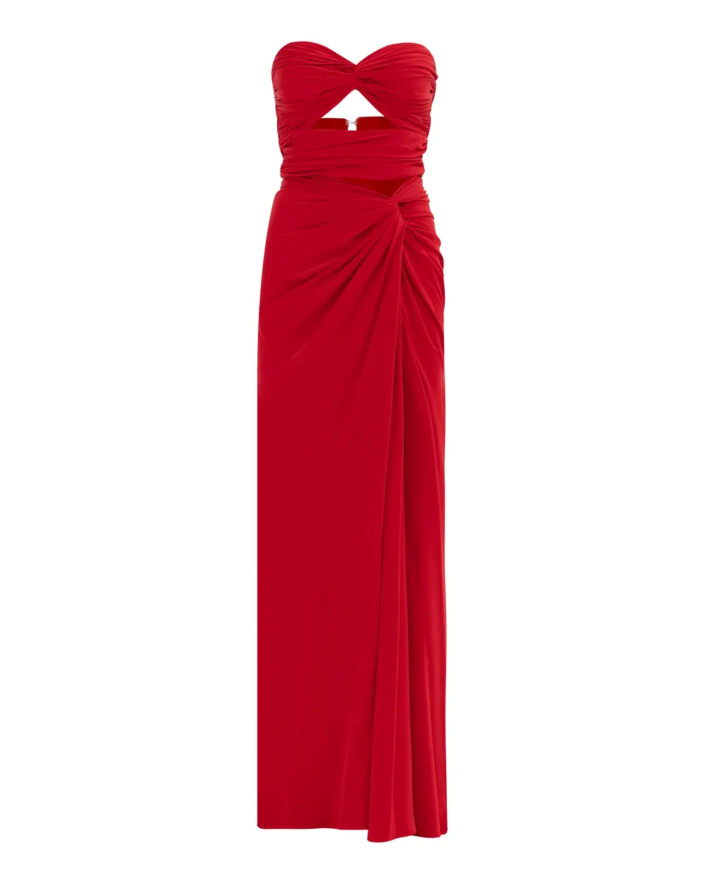 Strapless Evening Dress with Window Detail Shirred