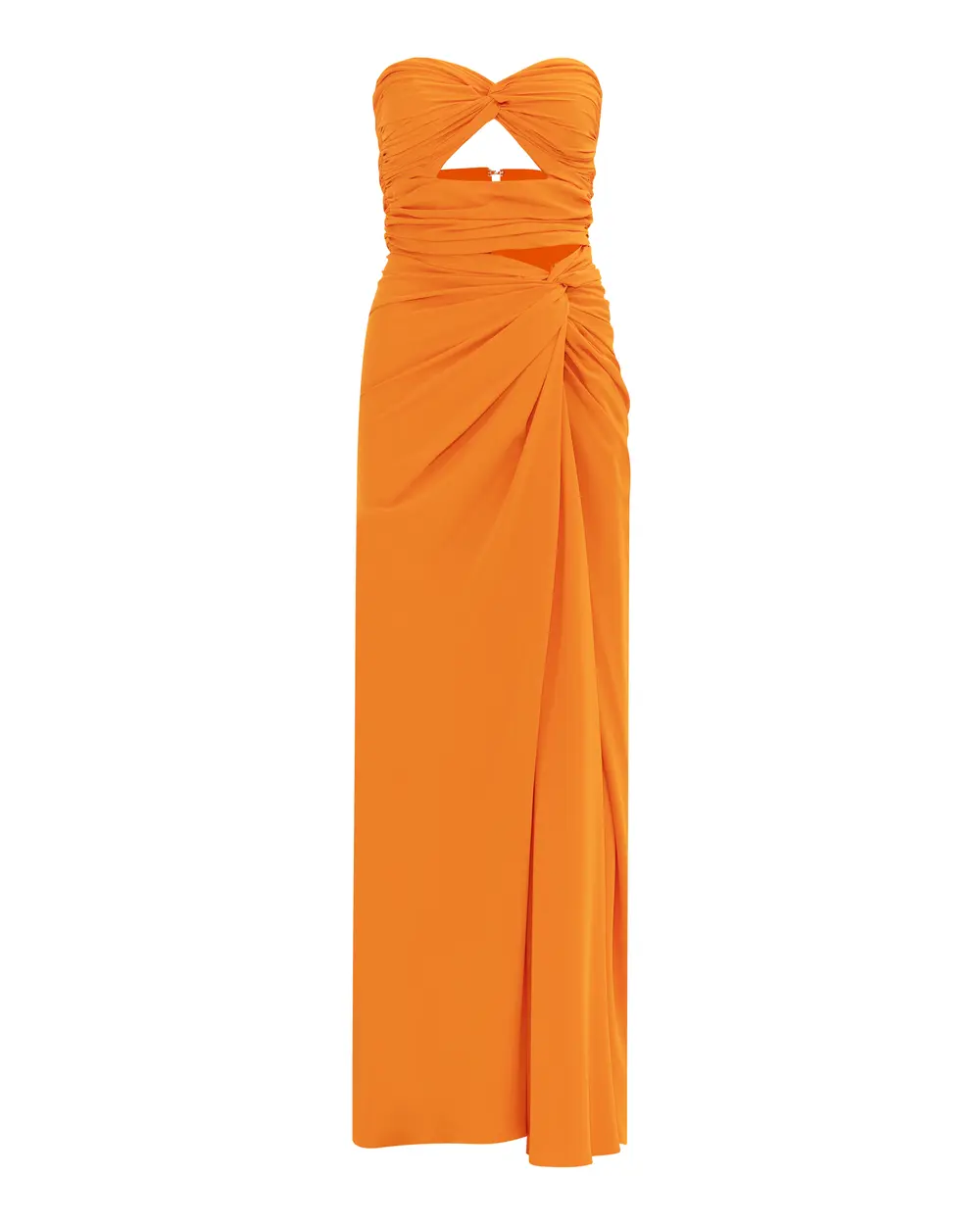 Strapless Evening Dress with Window Detail Shirred