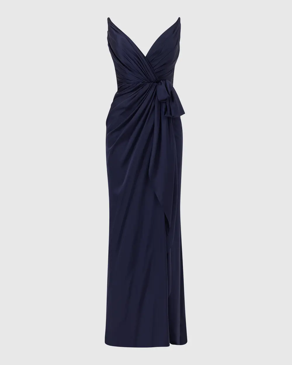 Swallow Neck Draped Evening Dress