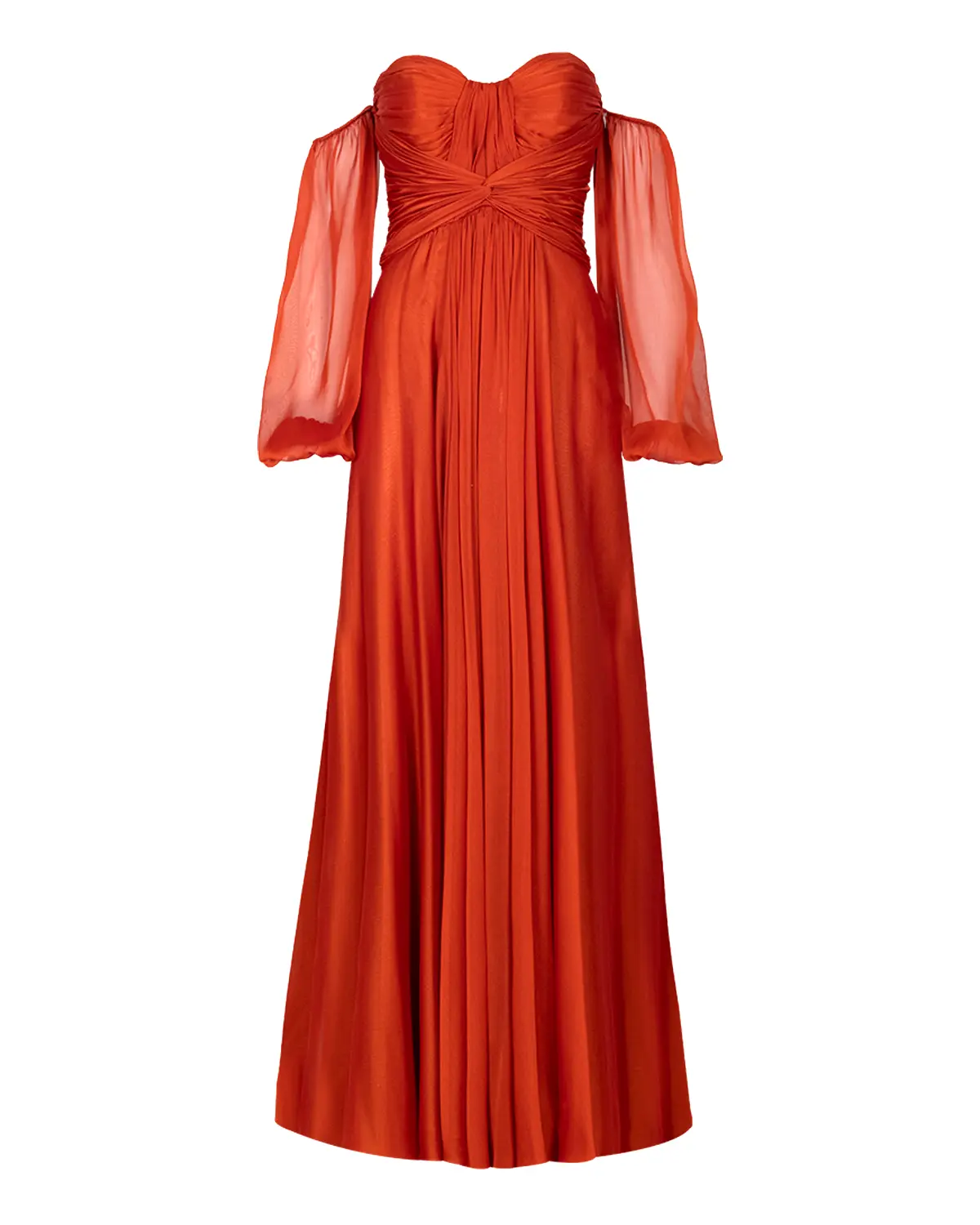 Kalp Yaka Çıkarılabilir Kollu Yırtmaçlı Abiye