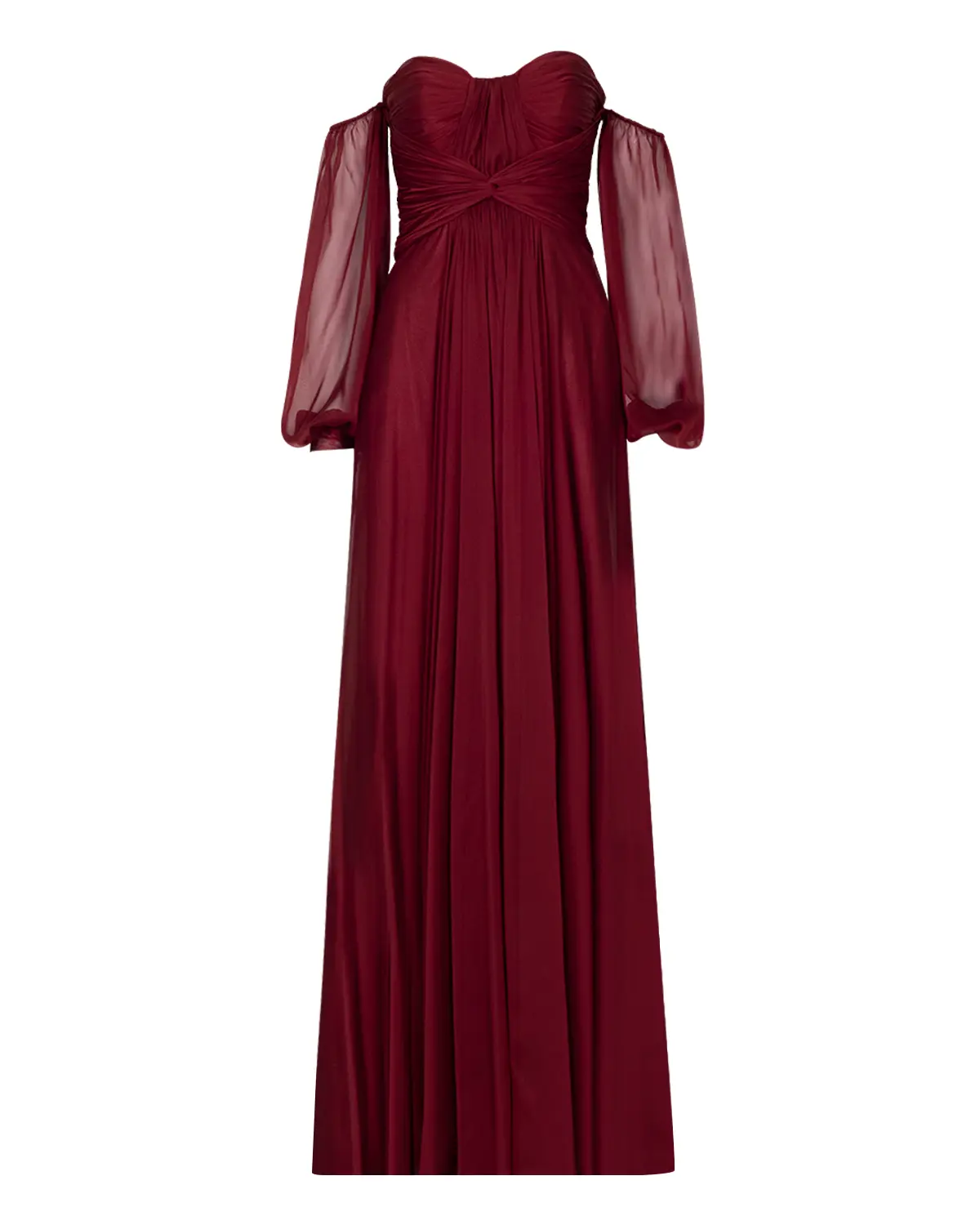 Kalp Yaka Çıkarılabilir Kollu Yırtmaçlı Abiye