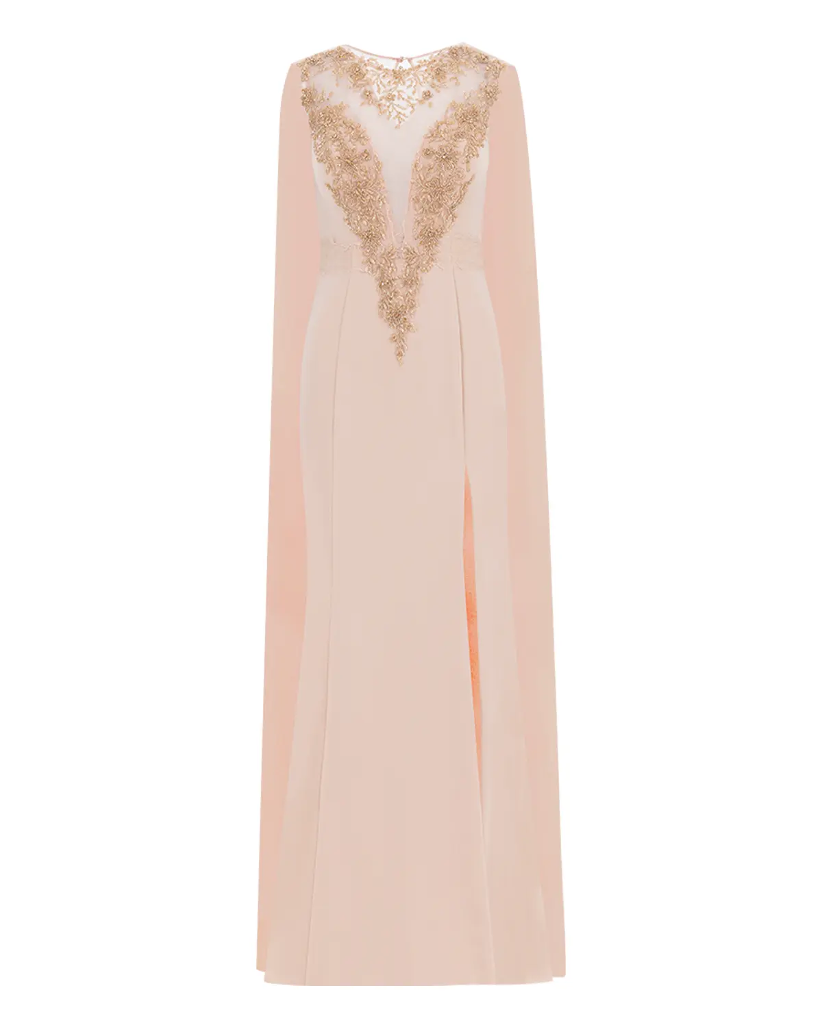 Crepe Fabric Evening Dress with Indian Accessories