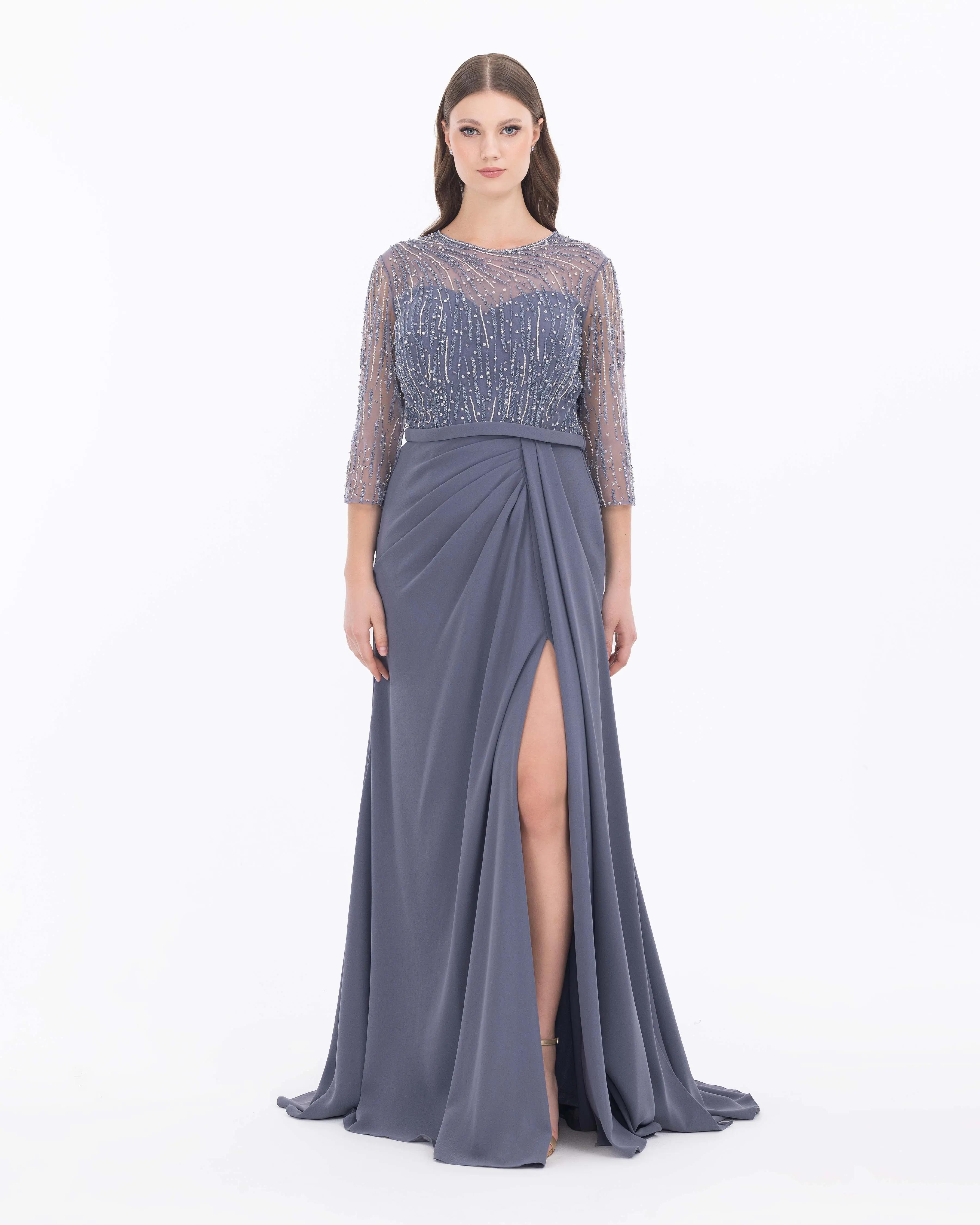 Plus Size Truvakar Sleeve Lace Evening Dresses