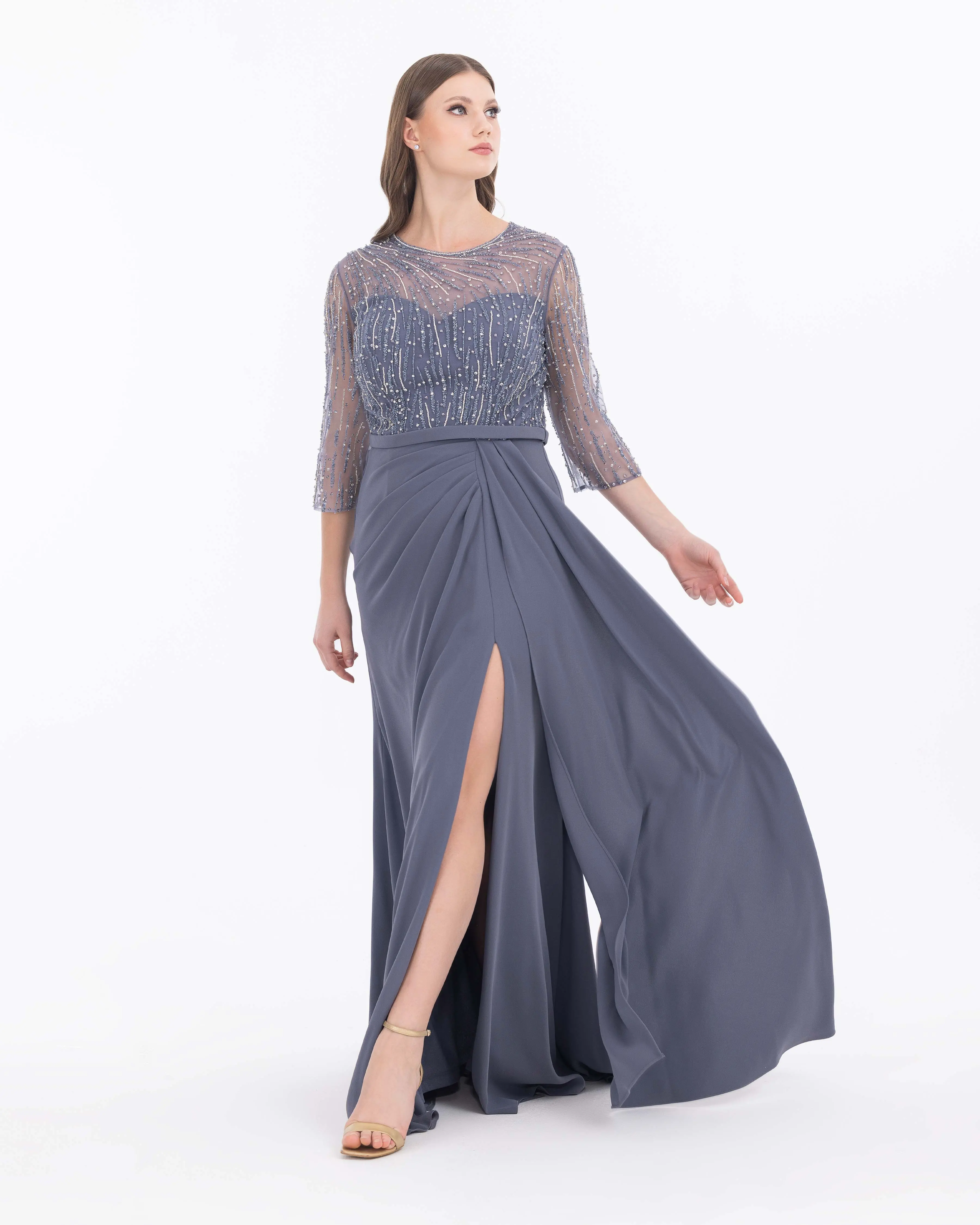 Plus Size Truvakar Sleeve Lace Evening Dresses