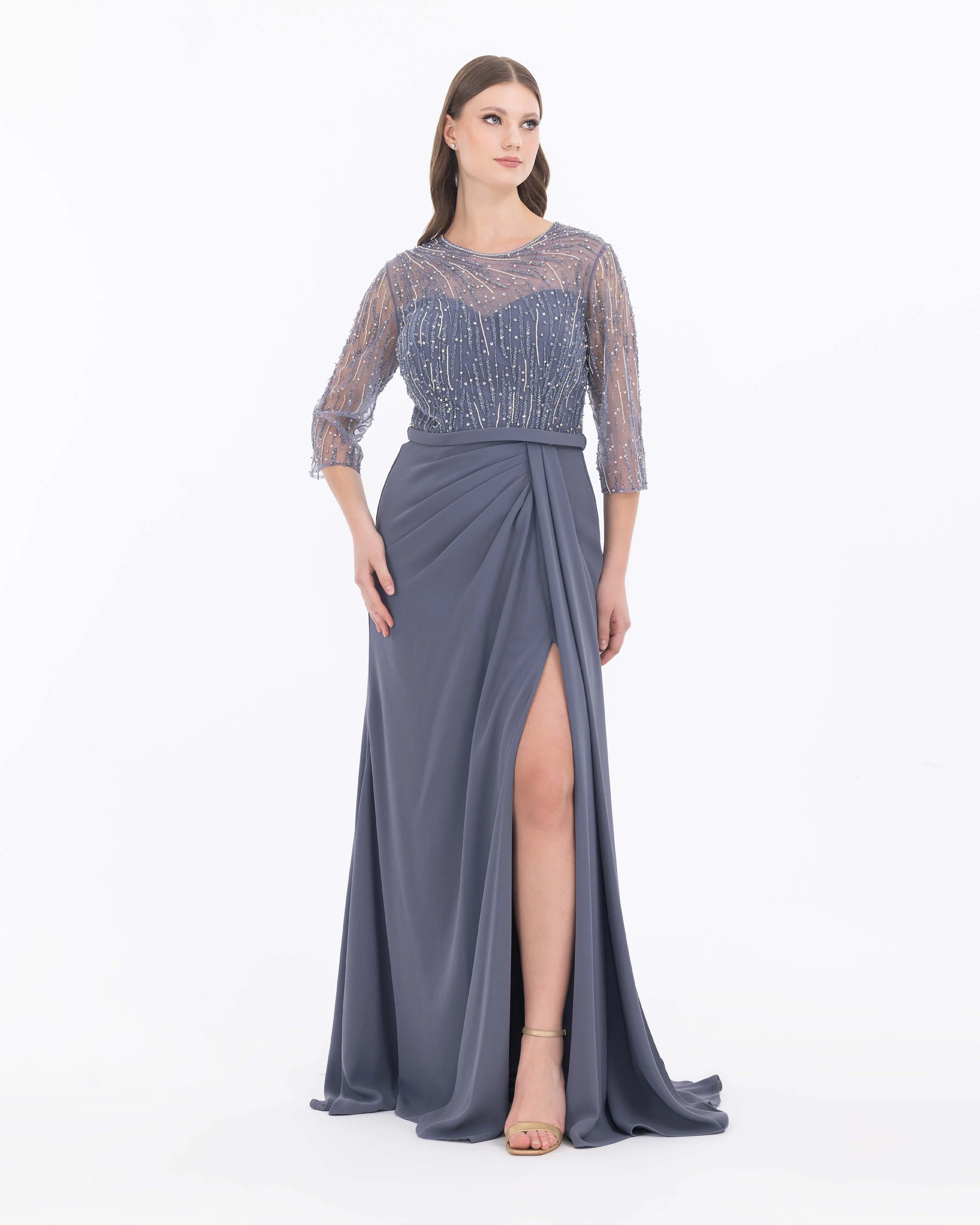 Plus Size Truvakar Sleeve Lace Evening Dresses