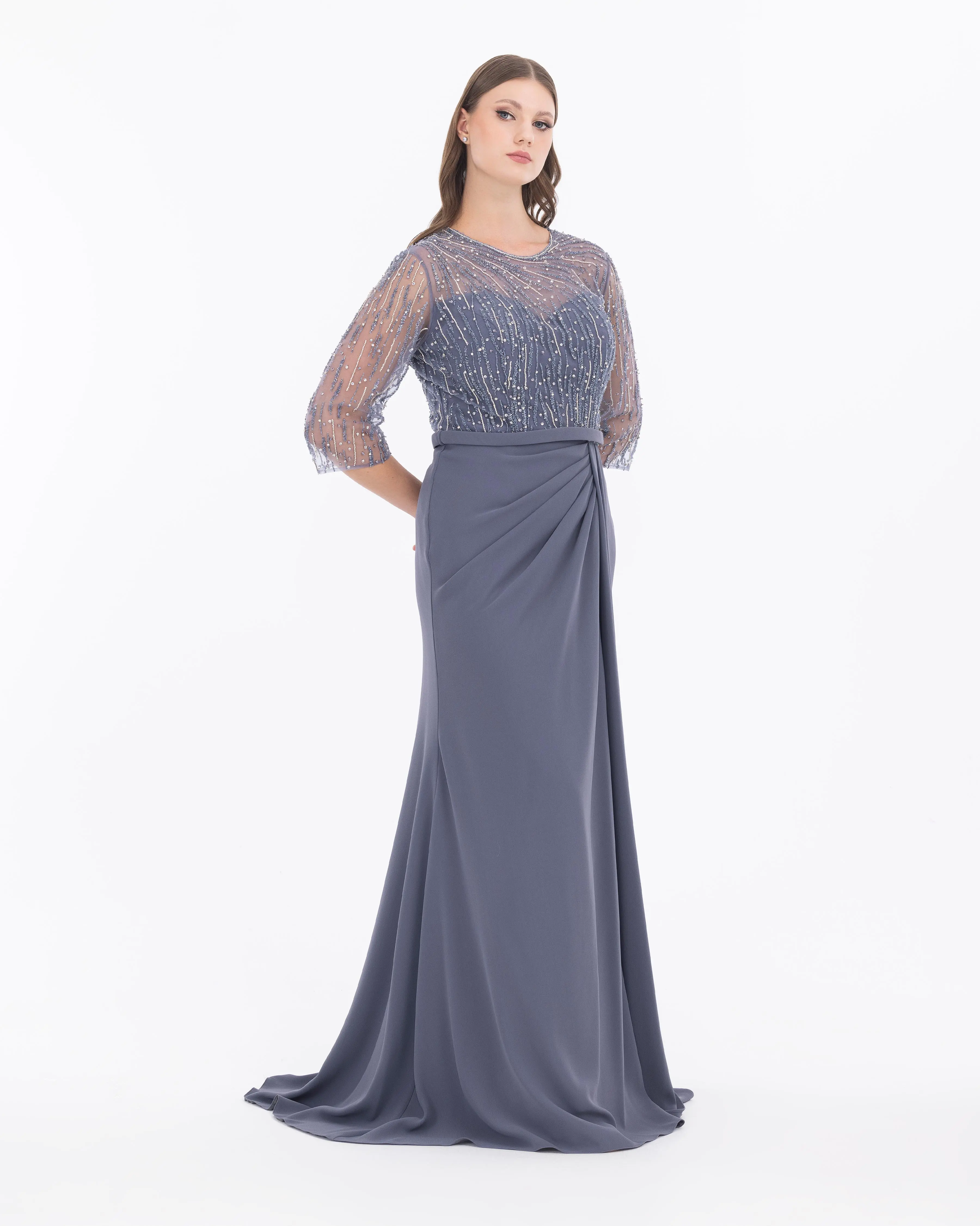 Plus Size Truvakar Sleeve Lace Evening Dresses