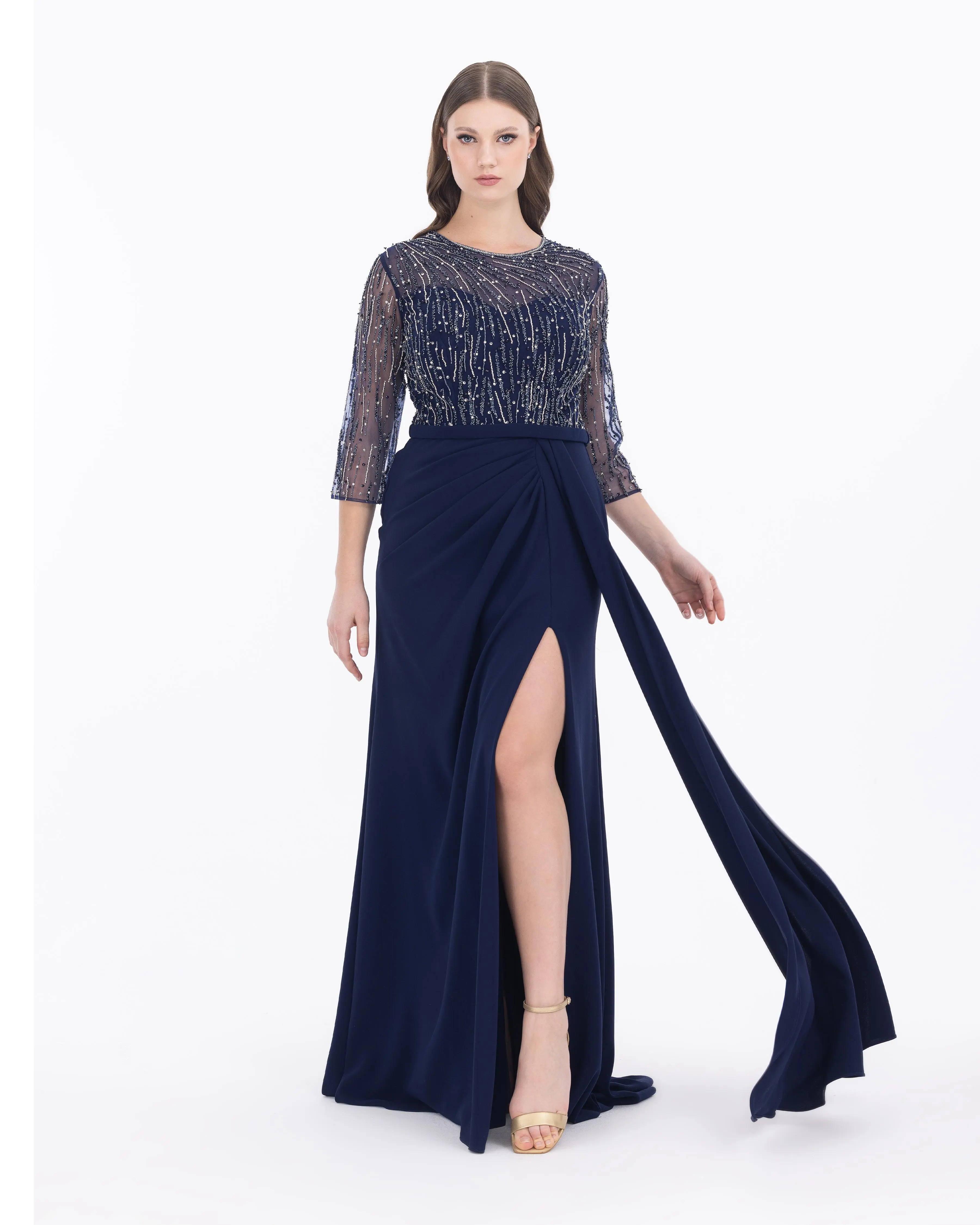 Plus Size Truvakar Sleeve Lace Evening Dresses