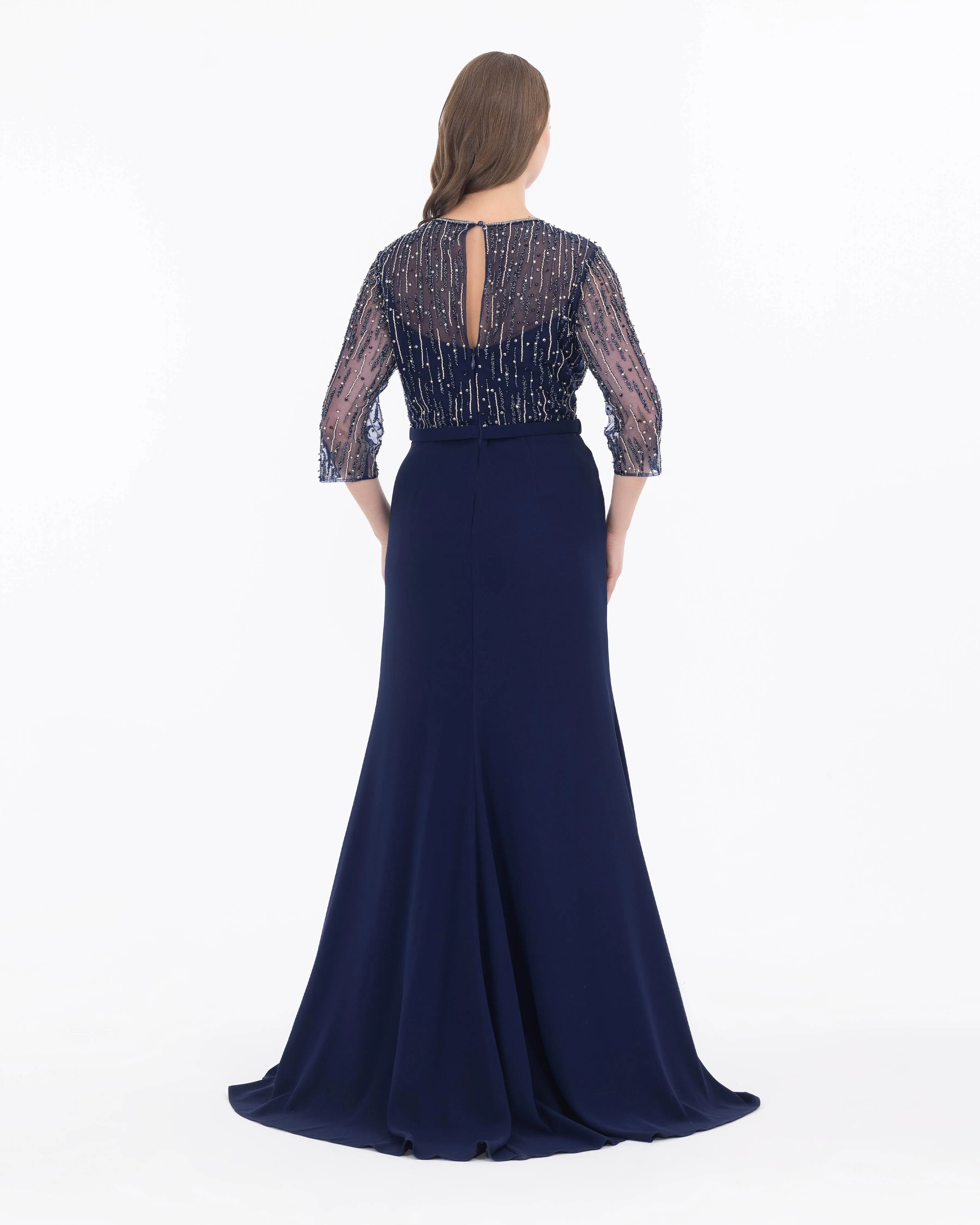 Plus Size Truvakar Sleeve Lace Evening Dresses