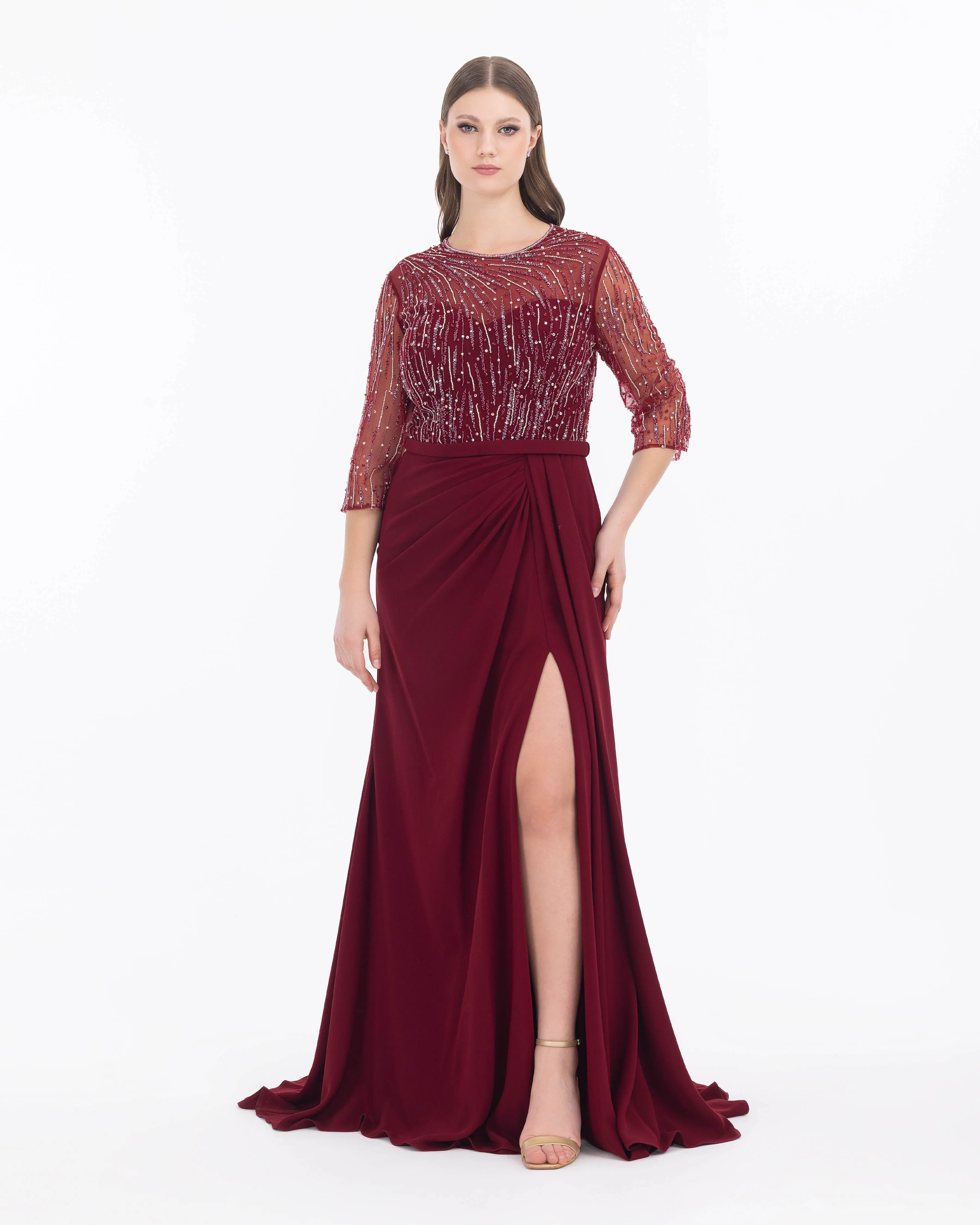 Plus Size Truvakar Sleeve Lace Evening Dresses