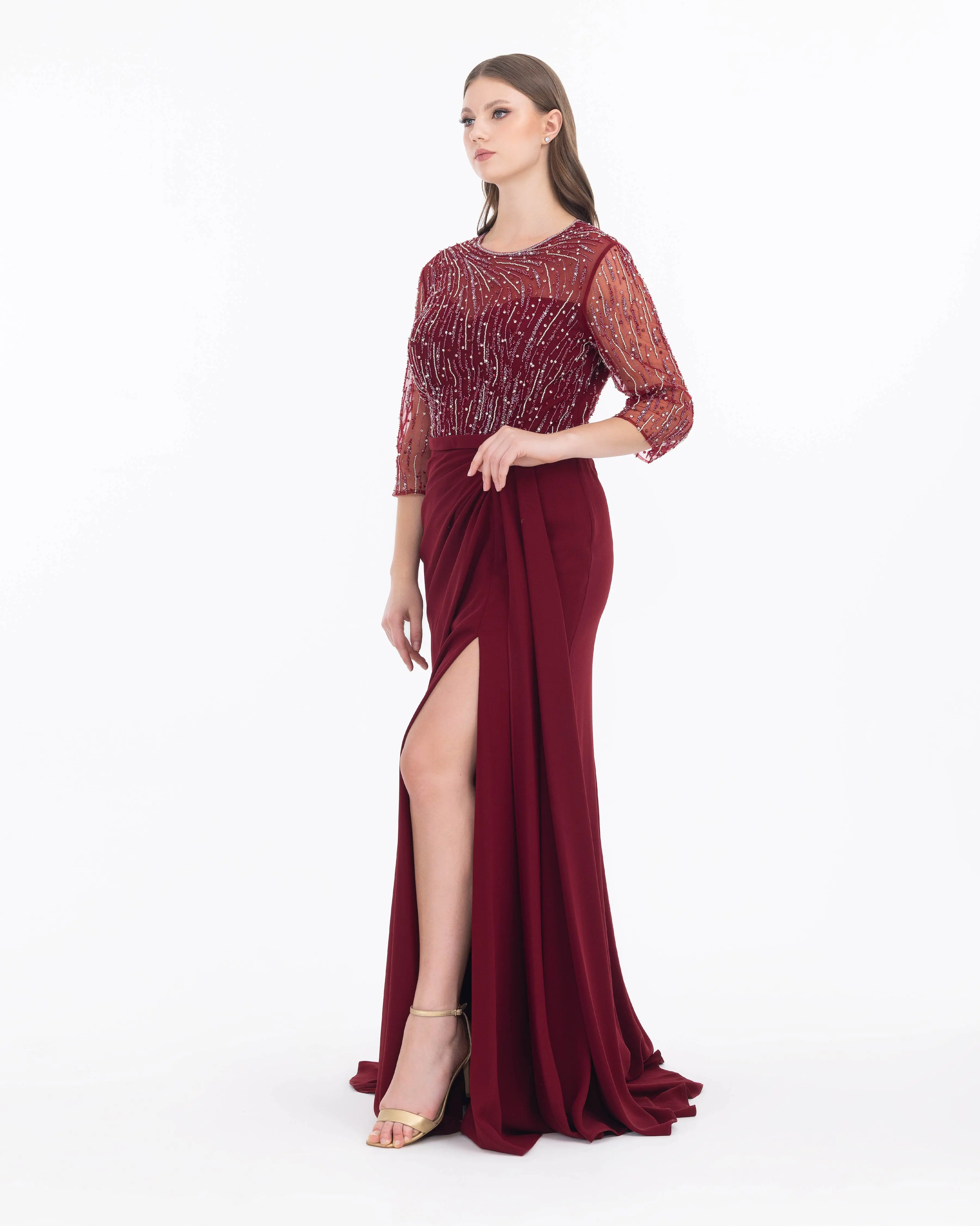 Plus Size Truvakar Sleeve Lace Evening Dresses