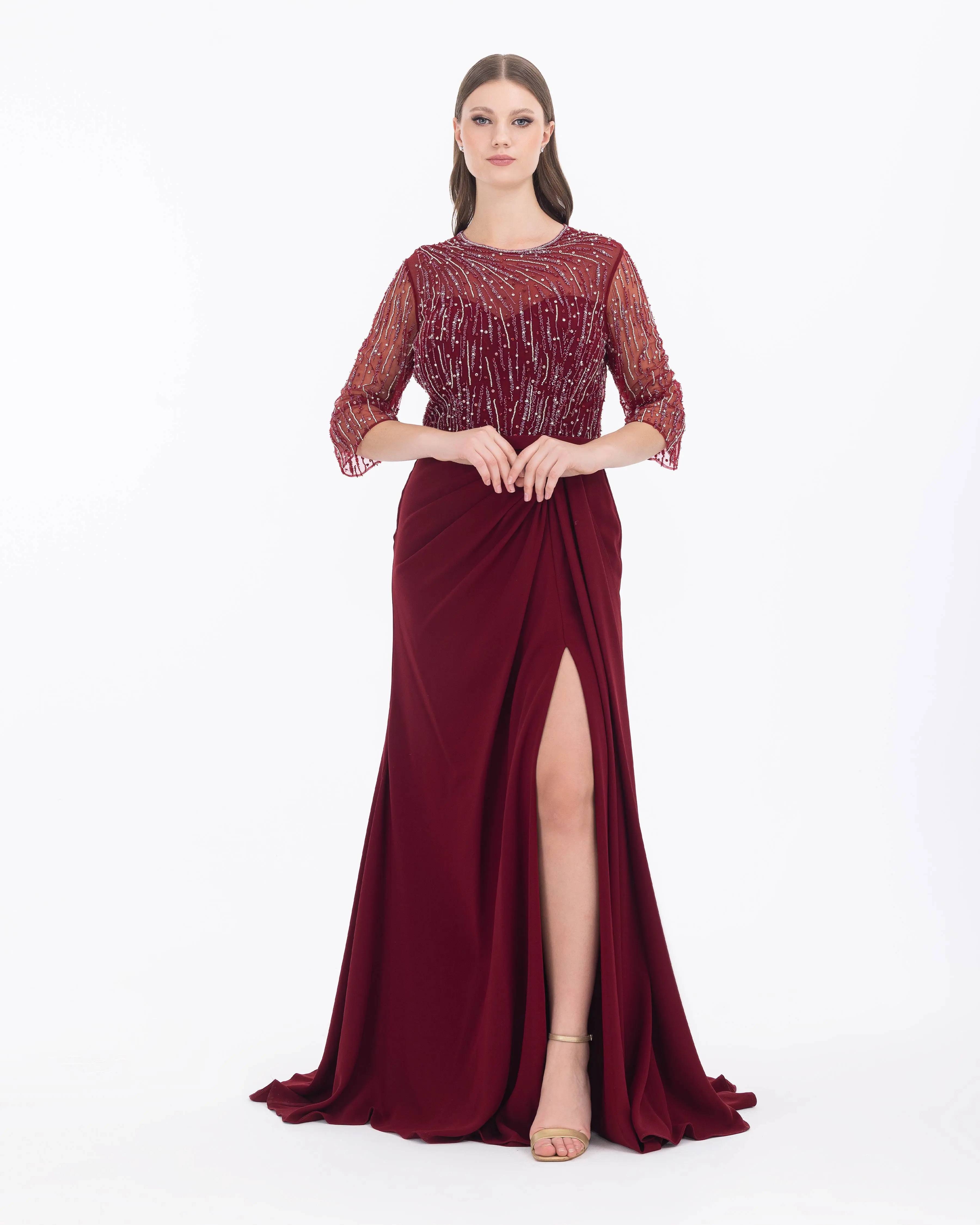 Plus Size Truvakar Sleeve Lace Evening Dresses